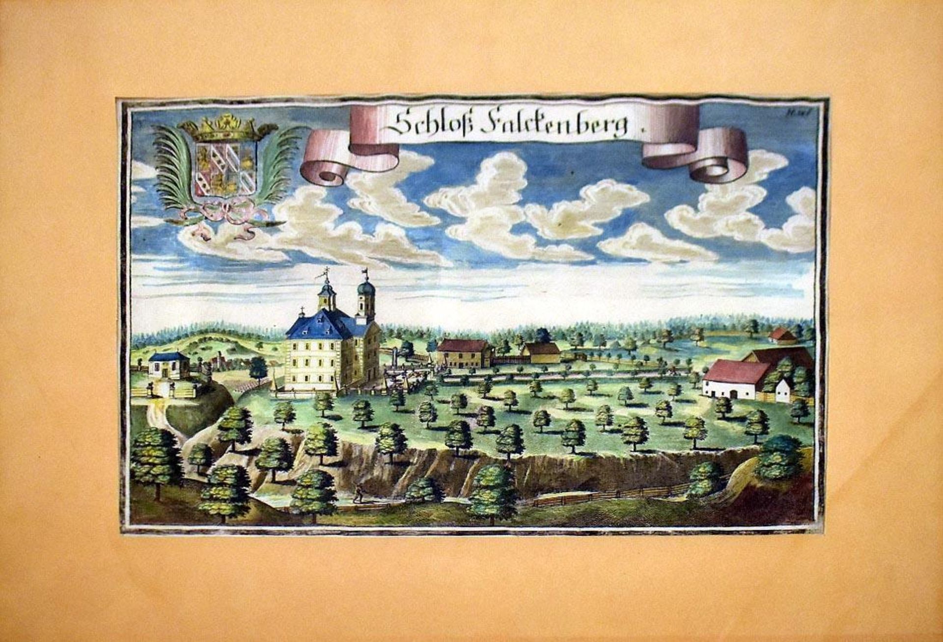 WENING, MICHAEL. Schloß- und Klosteransichten. 17 Kupferstiche, tlw. koloriert. - Bild 17 aus 32