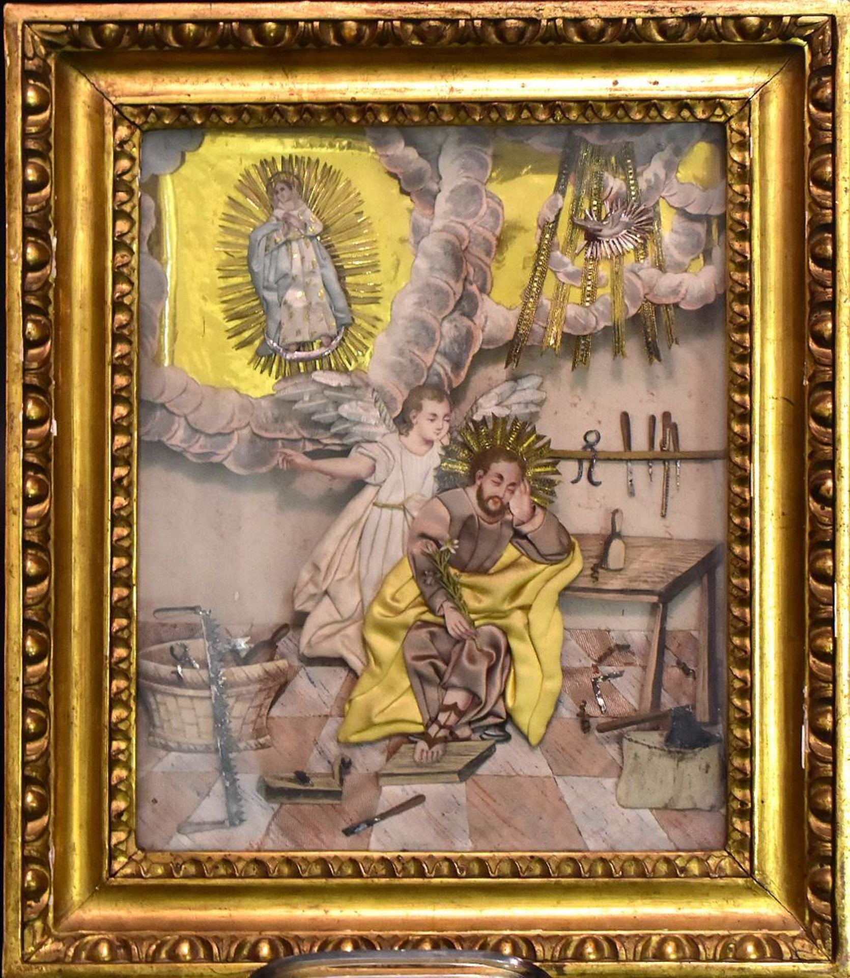 Zwei Kulissenbilder. Süddeutschland, 18./19. Jh. | Aquarell- und Deckfarben, versch. Stoffe und P...