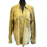 Vintage-Hemd. Hermès | Olivgrünes Lamm-Wildleder.