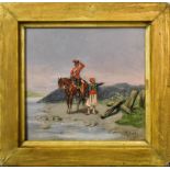 SELL, CHRISTIAN I ODER II. Soldaten am Flussufer. Öl/Holz.