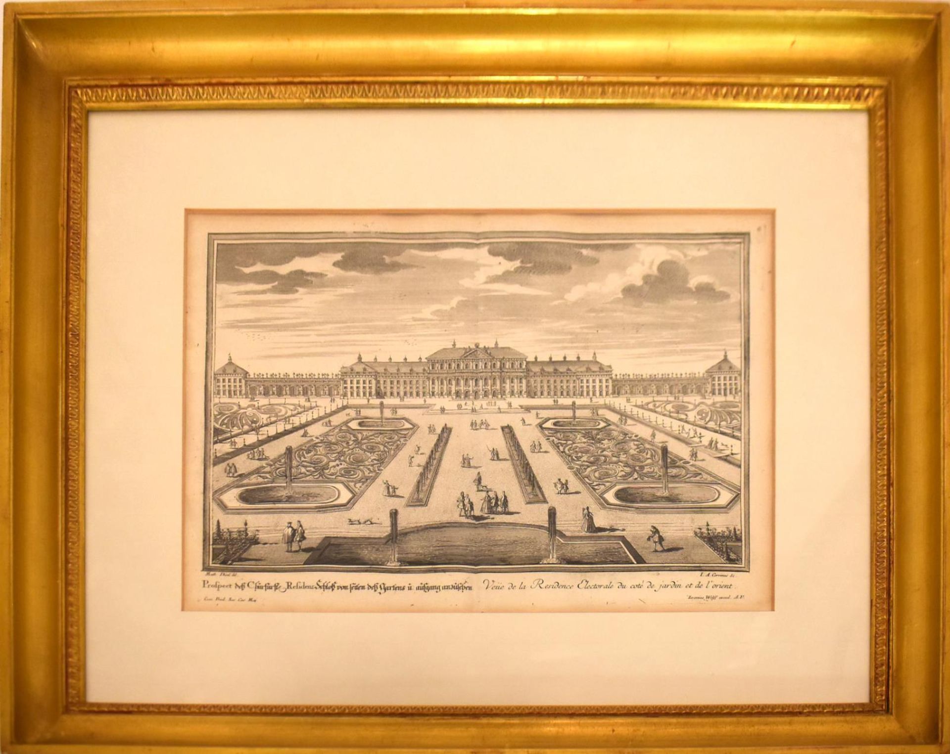 CORVINUS, J. A. / ZIMMERMANN, J. A.. Kloster Schäftlarn / Schloß Schleißheim. Zwei Kupferstiche.