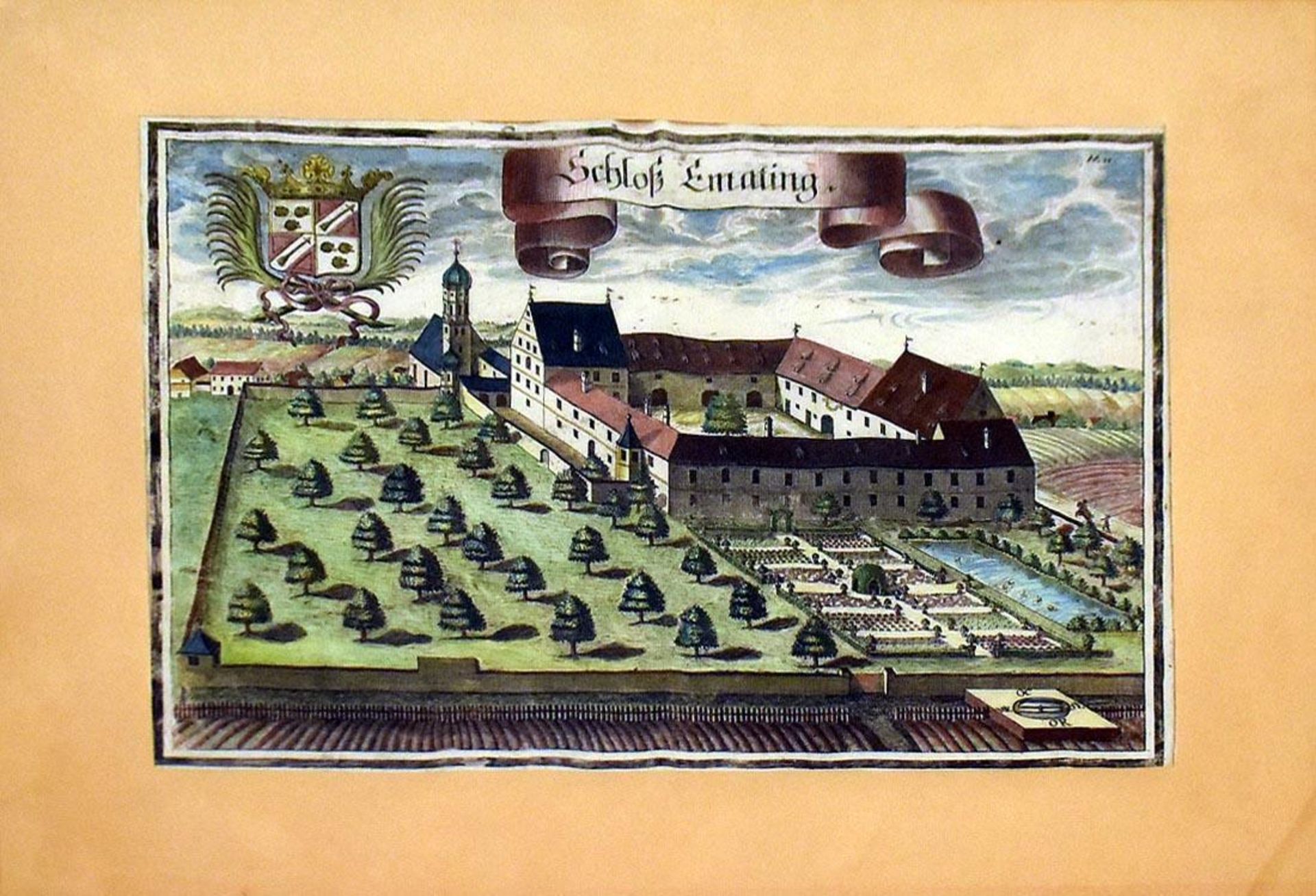 WENING, MICHAEL. Schloß- und Klosteransichten. 17 Kupferstiche, tlw. koloriert. - Bild 12 aus 32