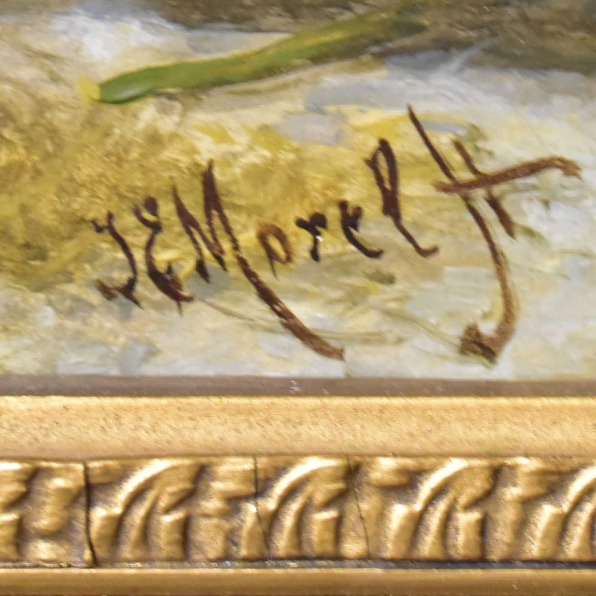 MOREL, JAN EVERT II. Winterlandschaft mit Spaziergängern. Öl/Leinwand. - Bild 2 aus 3