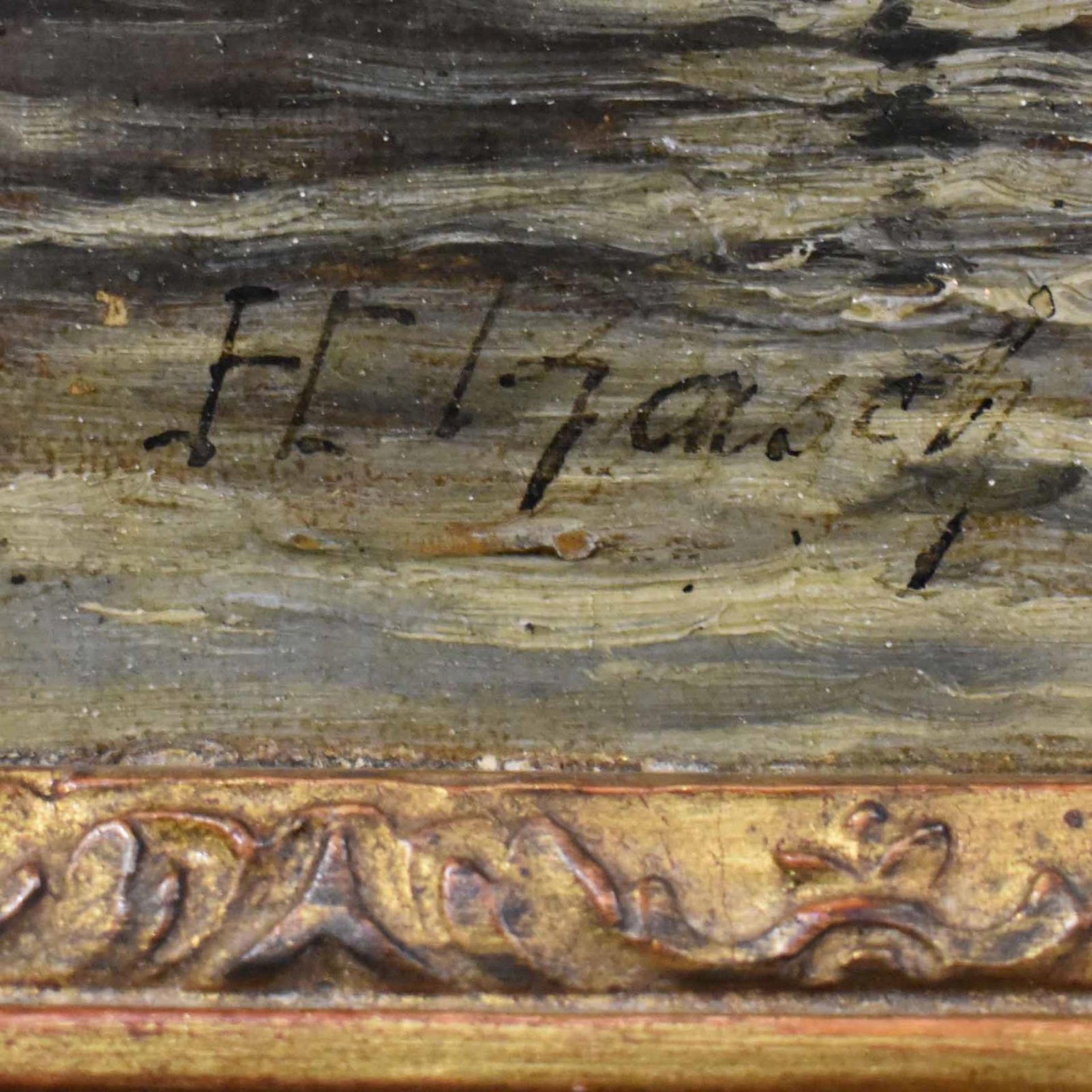 RASCH, HEINRICH. Wasserwehr mit Mühle. Öl/Papier/Karton. - Bild 5 aus 8