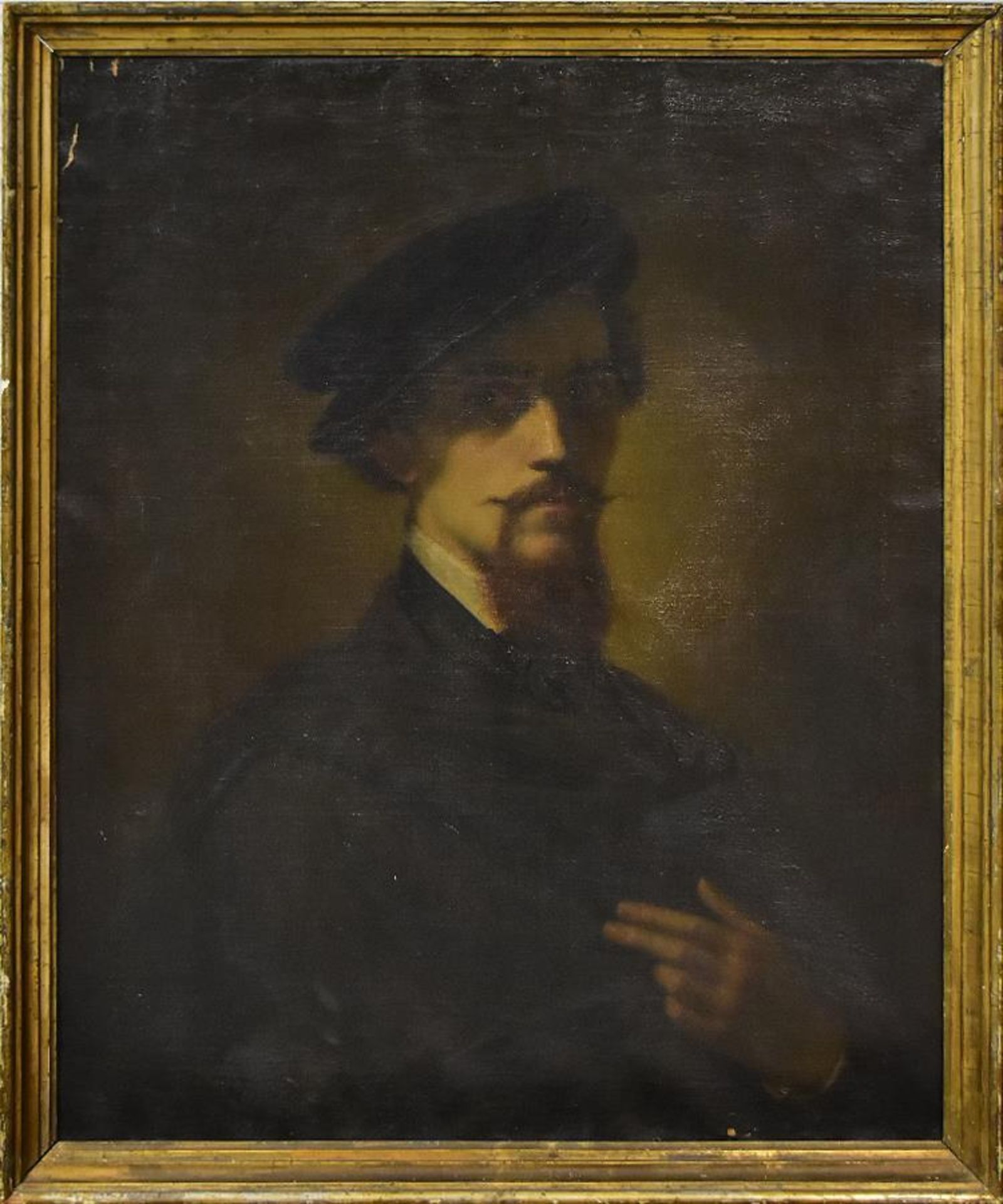 KOVÁCS, MIHÁLY (WOHL). Porträt eines jungen Herren. Öl/Leinwand.