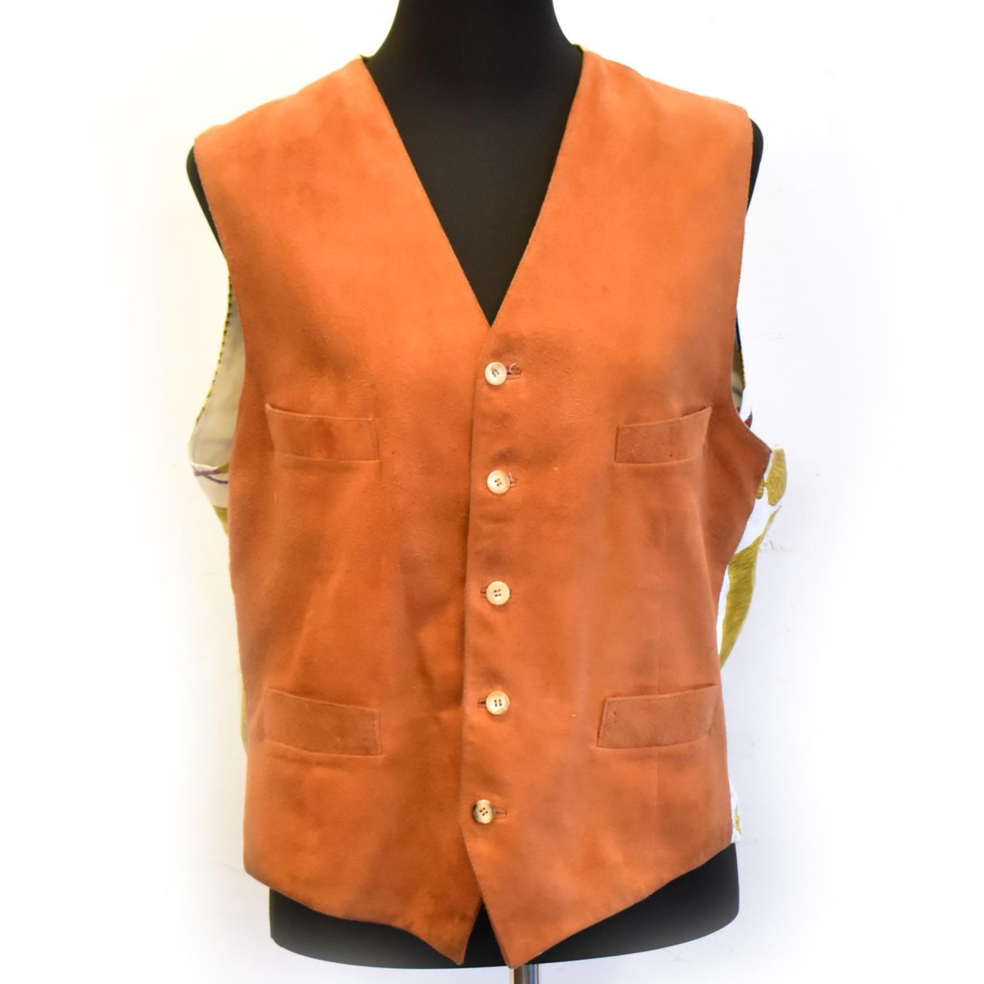 Drei Vintage-Westen. Hermès | 100% Seide, Leder u.a. - Bild 2 aus 4