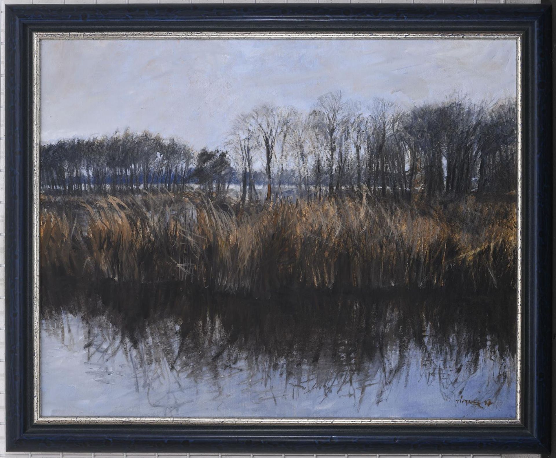 TIMNER, CARL. Schilf am Schwielowsee. Öl/Leinwand. - Bild 3 aus 3