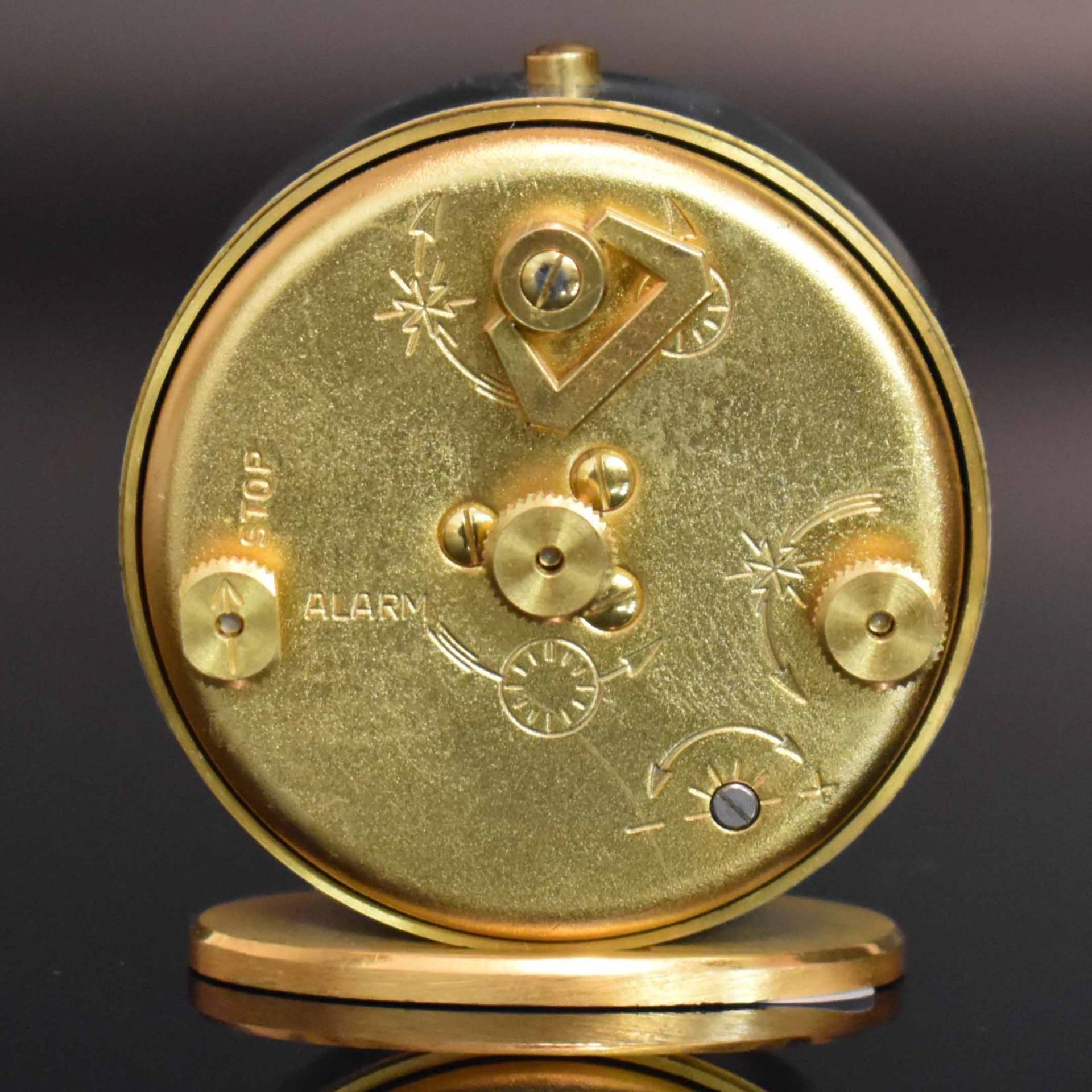 Reisewecker. Jaeger-LeCoultre, Schweiz, 2. Hälfte 20. Jh. | Messing. Glas. - Bild 2 aus 3