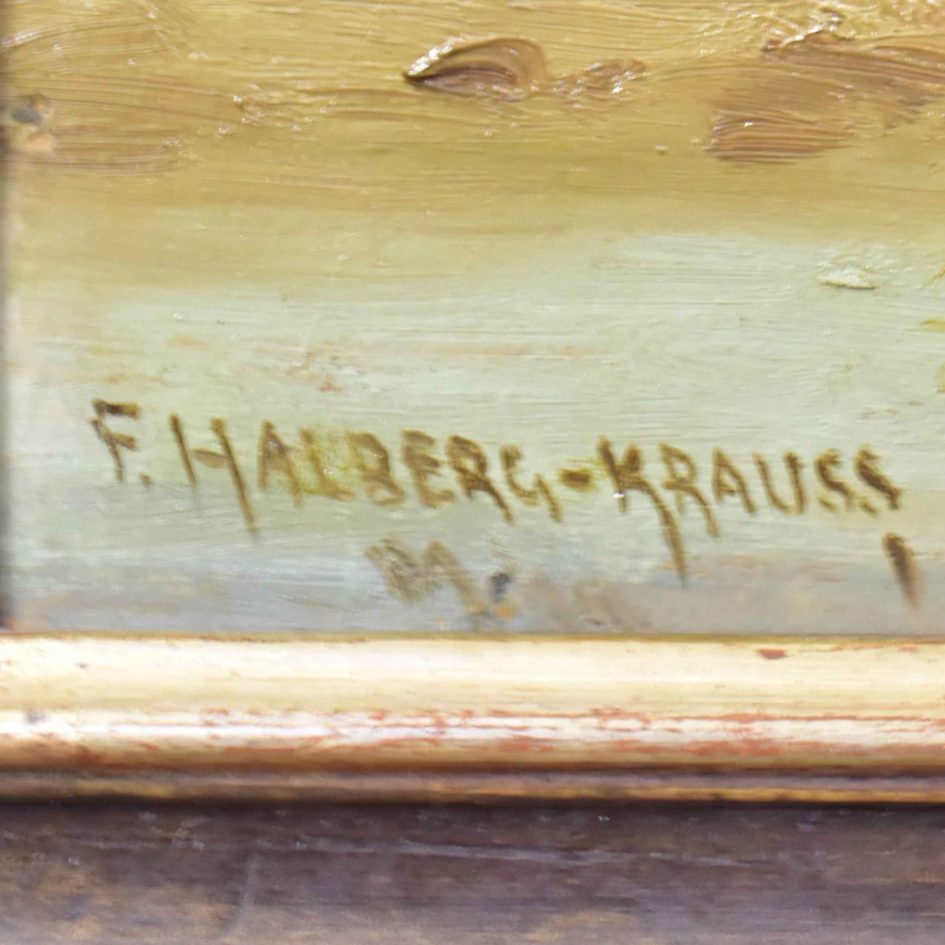 HALBERG-KRAUSS, FRITZ. Seeufer. Öl/Karton. - Bild 2 aus 3