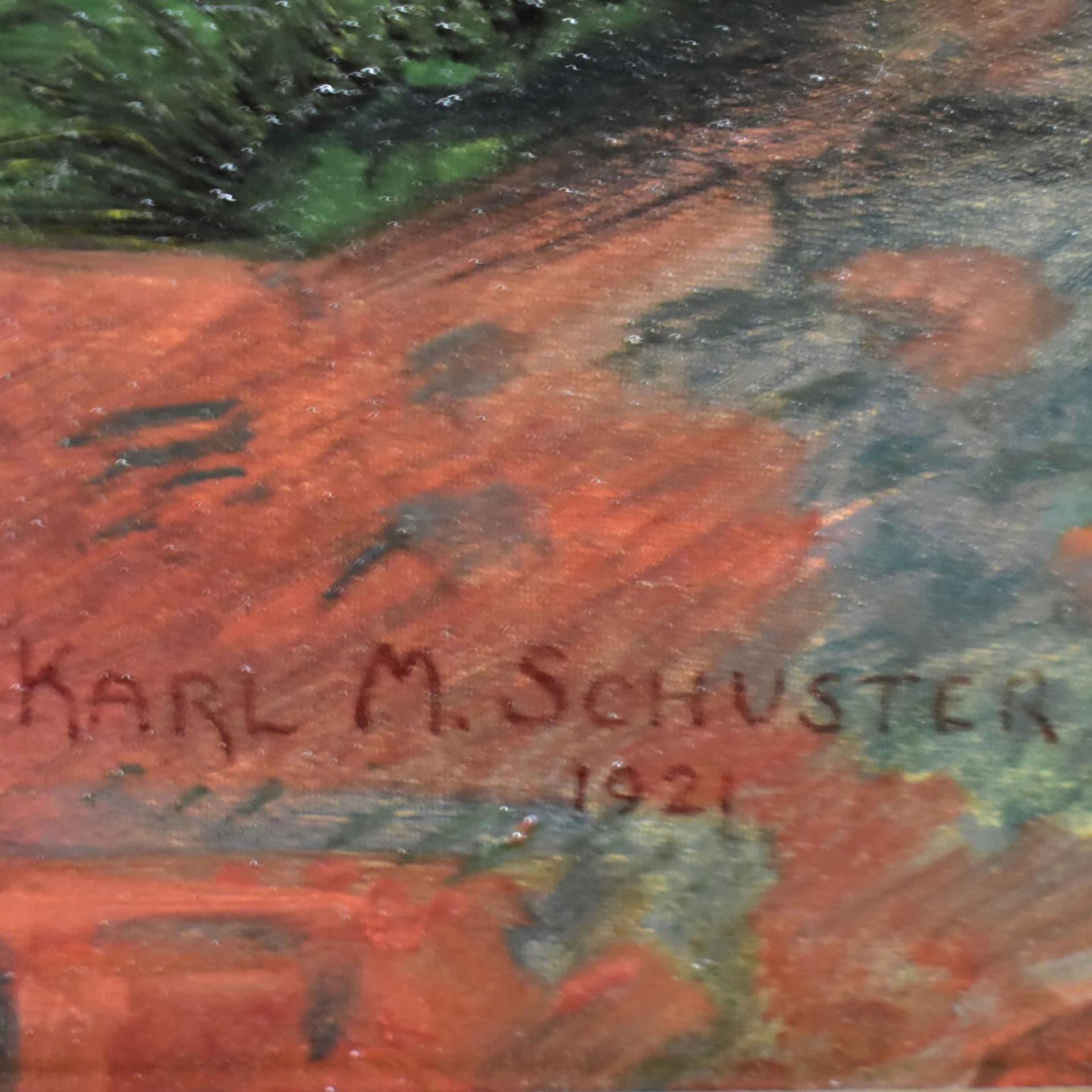 SCHUSTER, KARL MARIA. Lesende Dame. Öl/Leinwand. - Bild 2 aus 3