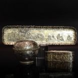 Griffelschale, Tabatiere und Dose. Wohl Hanau | Silber, tlw. innen vergoldet.