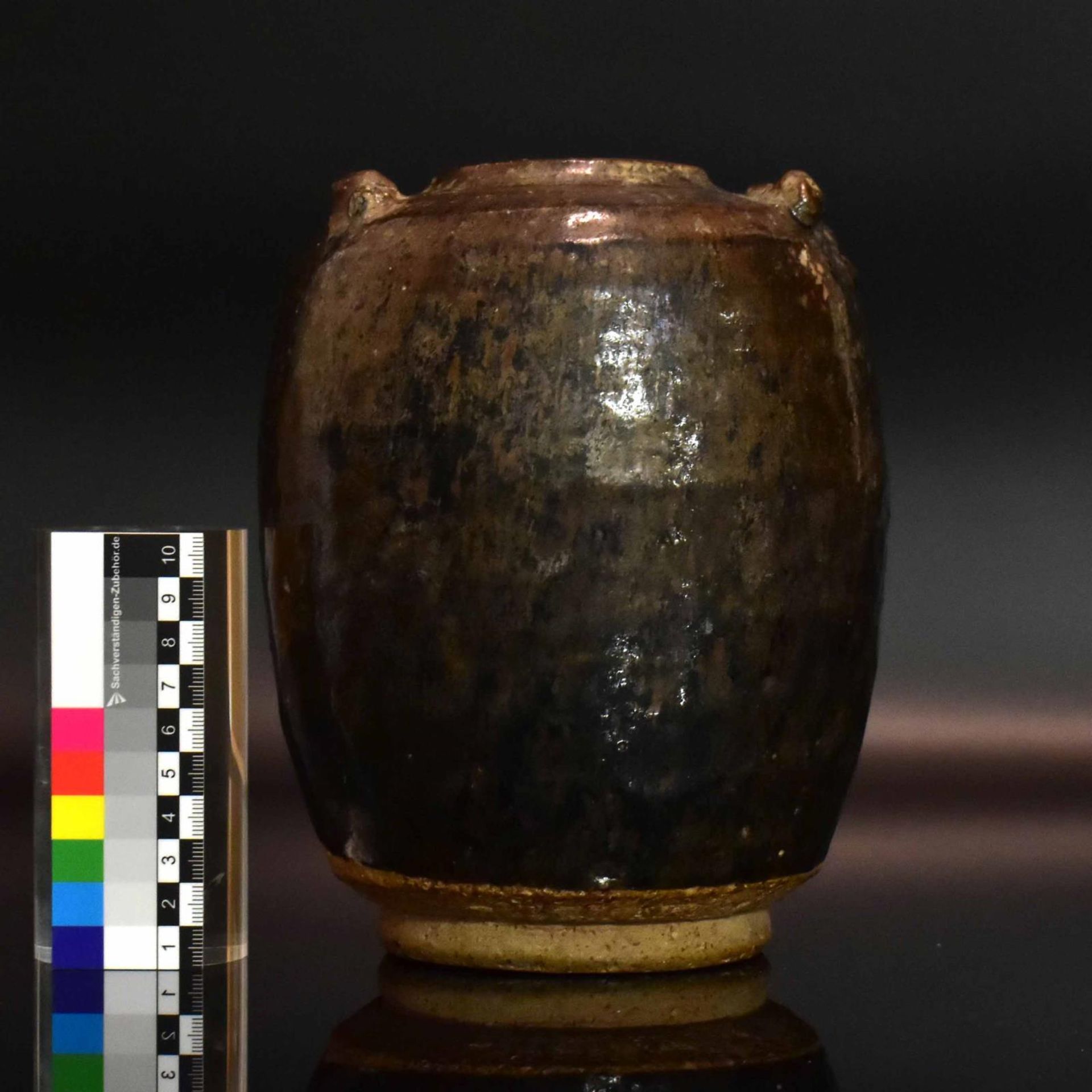 Vase. Wohl Thailand | Keramik, braune Glasur. - Bild 2 aus 2