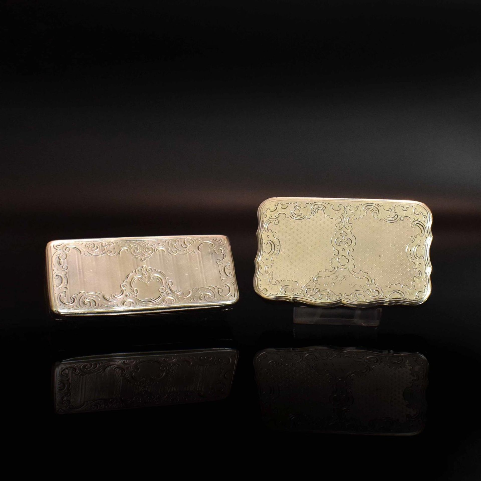 Zwei Tabatieren. Linz, um 1840 und Wien, 1856, Heinrich Voigt | Silber, innen vergoldet. - Bild 2 aus 5