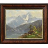 SCHULTZE, CARL. Bergsee. Öl/Leinwand.