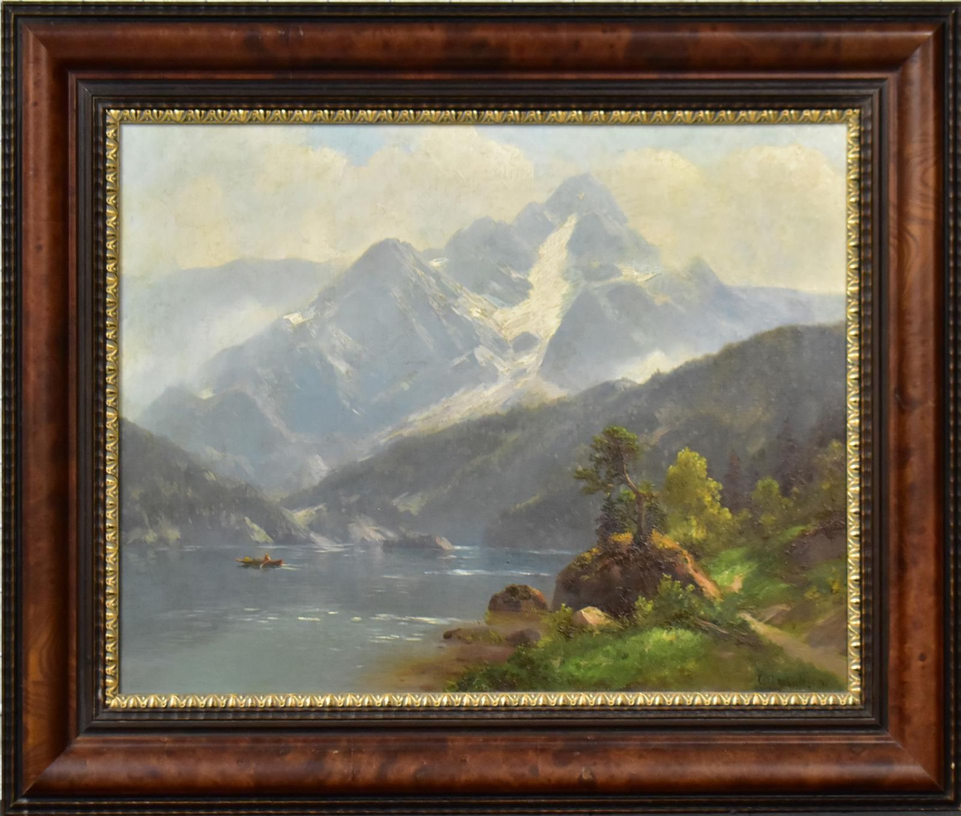 SCHULTZE, CARL. Bergsee. Öl/Leinwand.