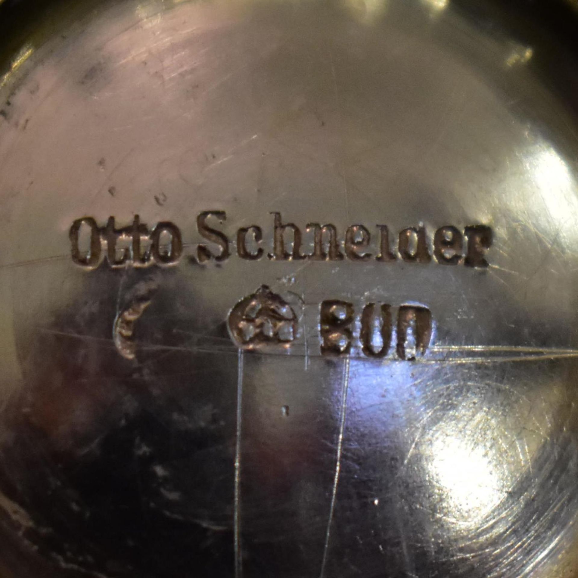 Kleines Milchkännchen und Zuckerschale. Silber, innen vergoldet. - Bild 4 aus 4