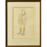 CANTON, GUSTAV JAKOB. Bauer. Aquarell und Bleistift.