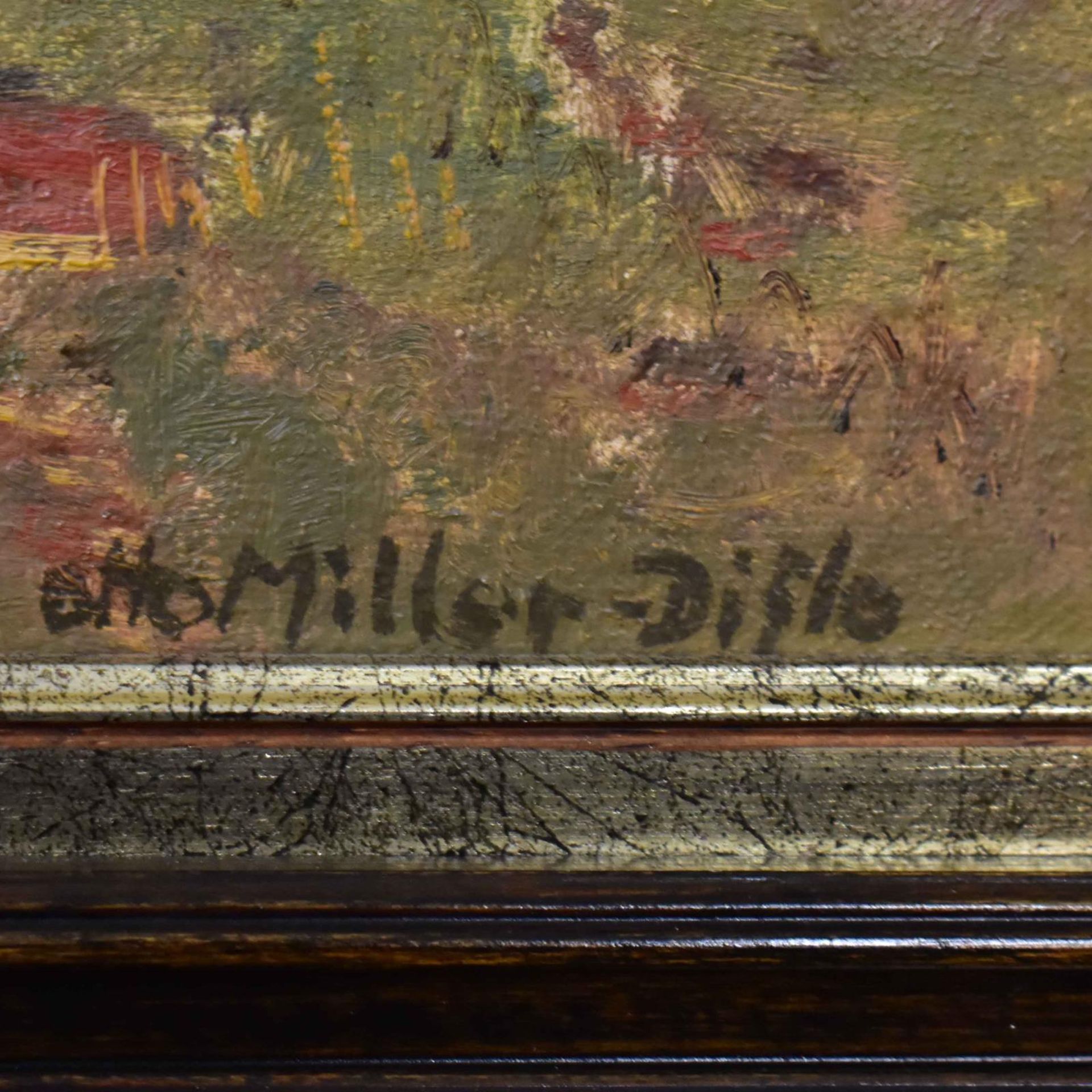 MILLER-DIFLO, OTTO. Birkenweg. Öl/Leinwand. - Bild 2 aus 3