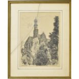 LIEBERMANN, ERNST. Ulrichskirche. Kohlezeichnung.