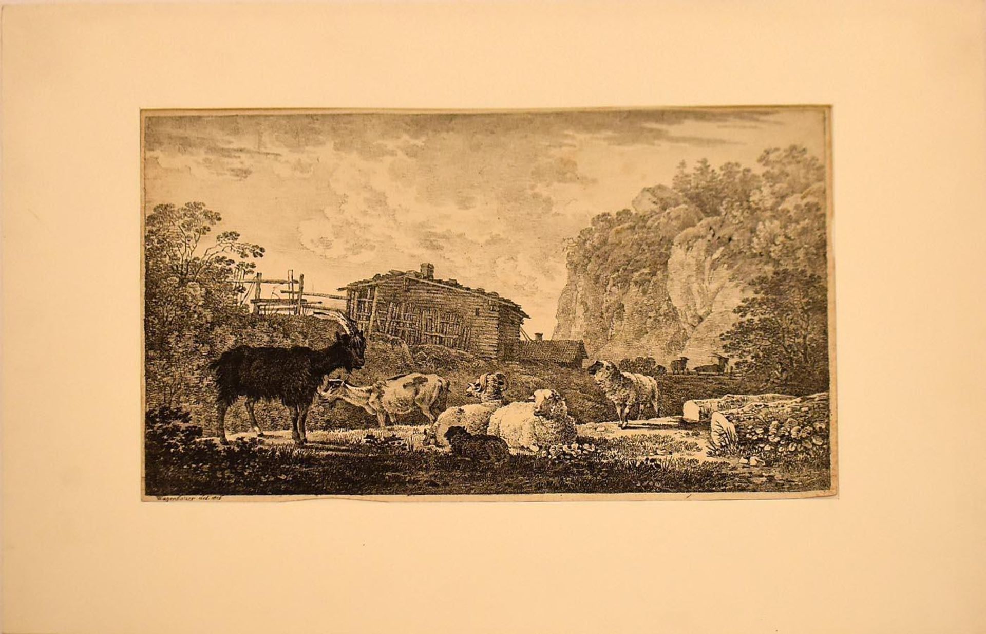 WAGENBAUER, MAX JOSEPH. Landschaften und Tierdarstellungen. Sechs Lithographien, tlw. koloriert. - Bild 8 aus 12