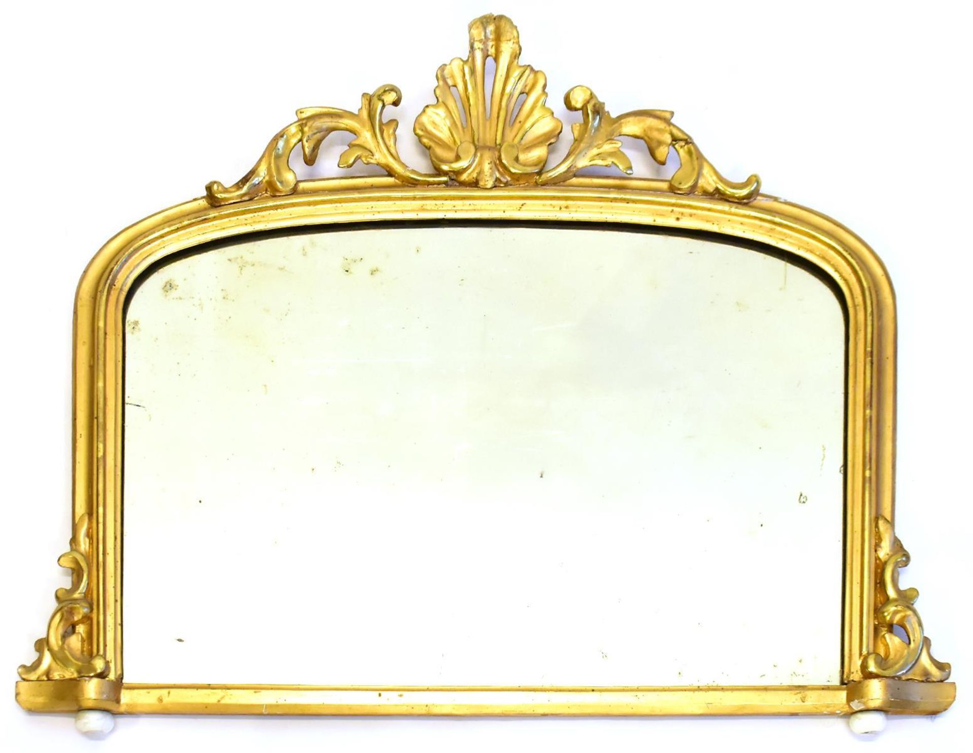 Spiegel. Um 1900, Barockstil | Holz, geschnitzt, Goldfassung. Spiegelglas.