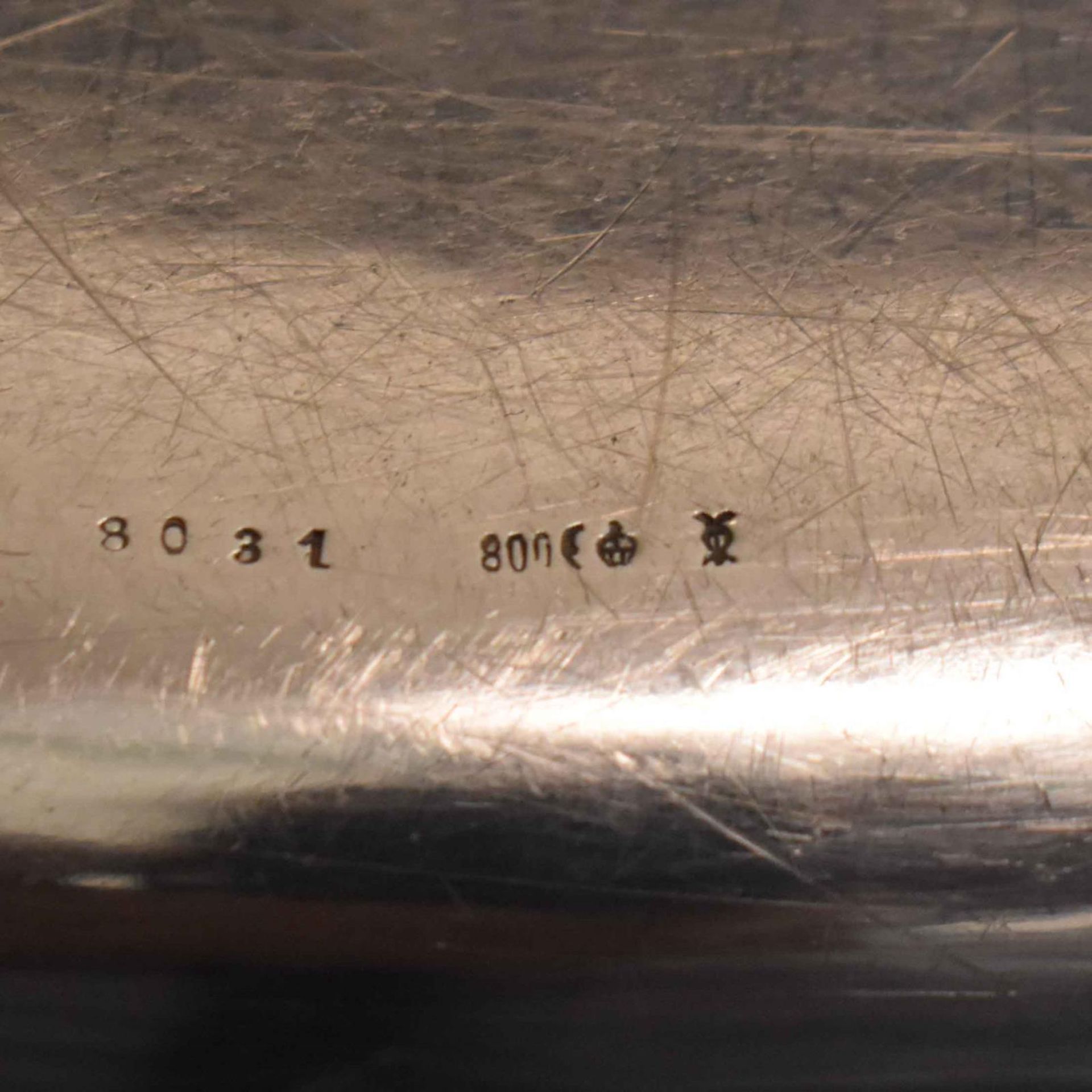 Ovale Platte. Düsseldorf, 20. Jh., Vereinigte Silberwarenfabriken | Silber. - Bild 4 aus 4