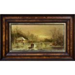 GRAß, HANS. Eisvergnügen. Öl/Holz.