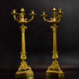 Ein Paar Kerzenleuchter. 19./20. Jh., Neoklassizismus | Gelbguss, vergoldet.
