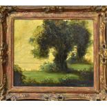 UNBEKANNT. Bäume am Ufer. Öl/Holz.