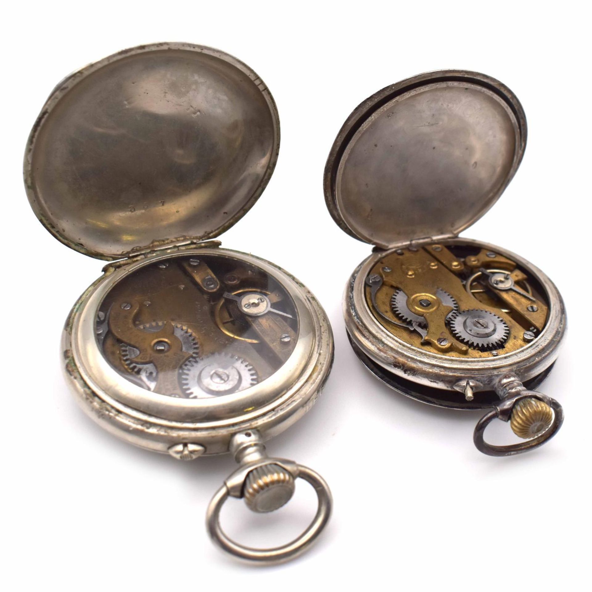 Zwei Taschenuhren. Gehäuse Metall bzw. Silber. - Bild 3 aus 4