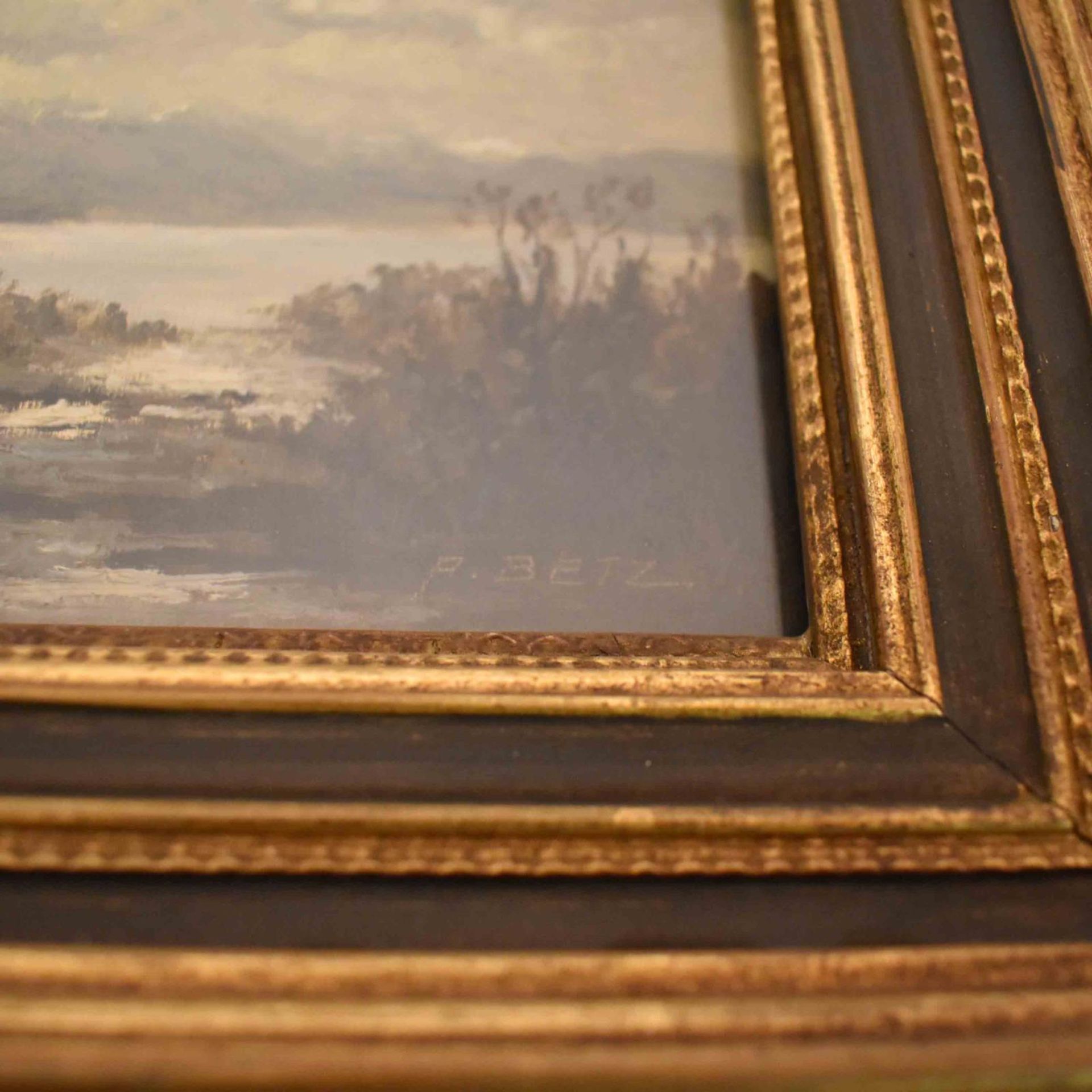 BETZ, ANOR (WOHL). Seeufer. Öl/Hartfaserplatte. - Bild 3 aus 6