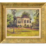 UNBEKANNT. Plantage. Öl/Leinwand/Karton (wohl).