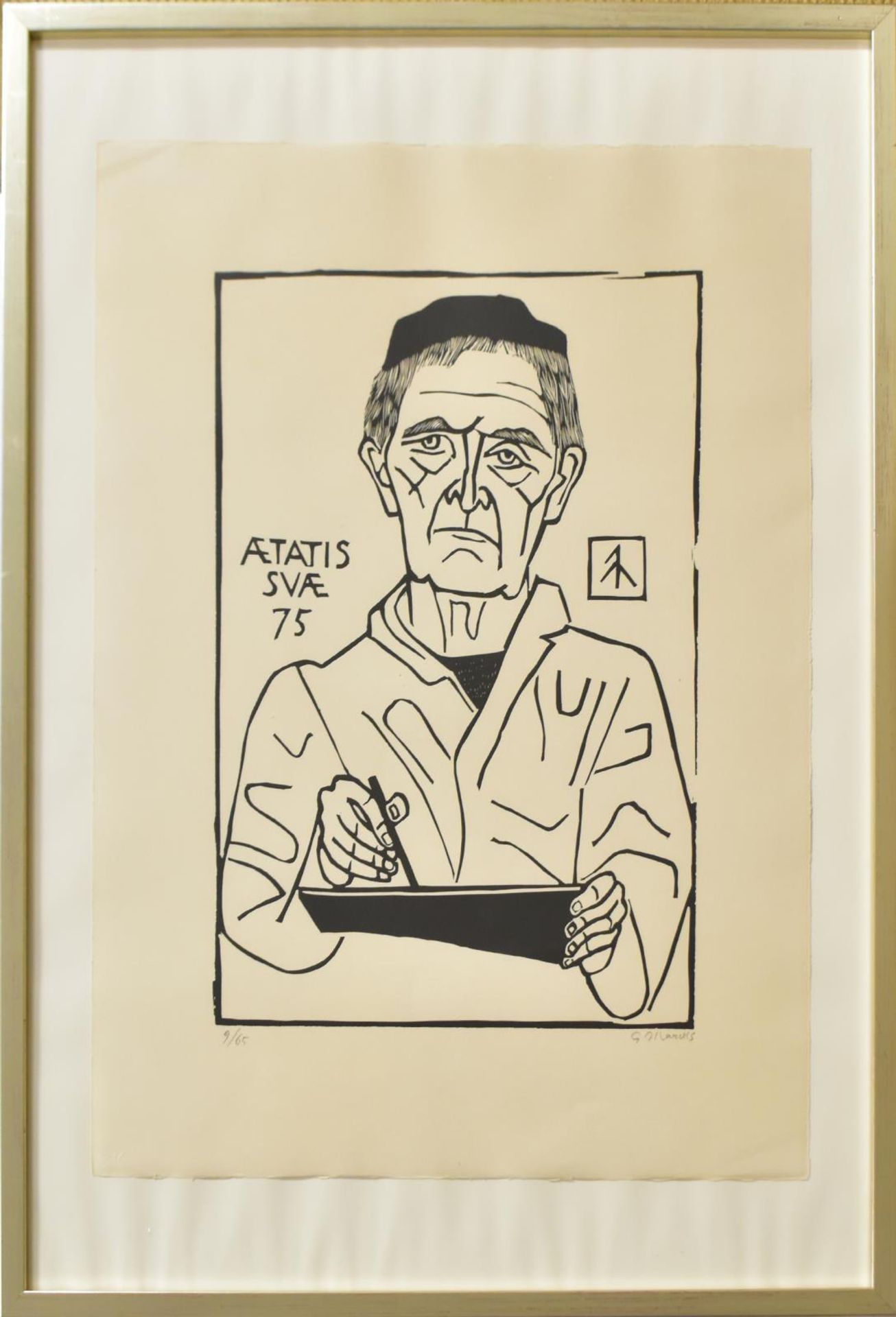 MARCKS, GERHARD. Aetatis suaer 75. Linolschnitt.