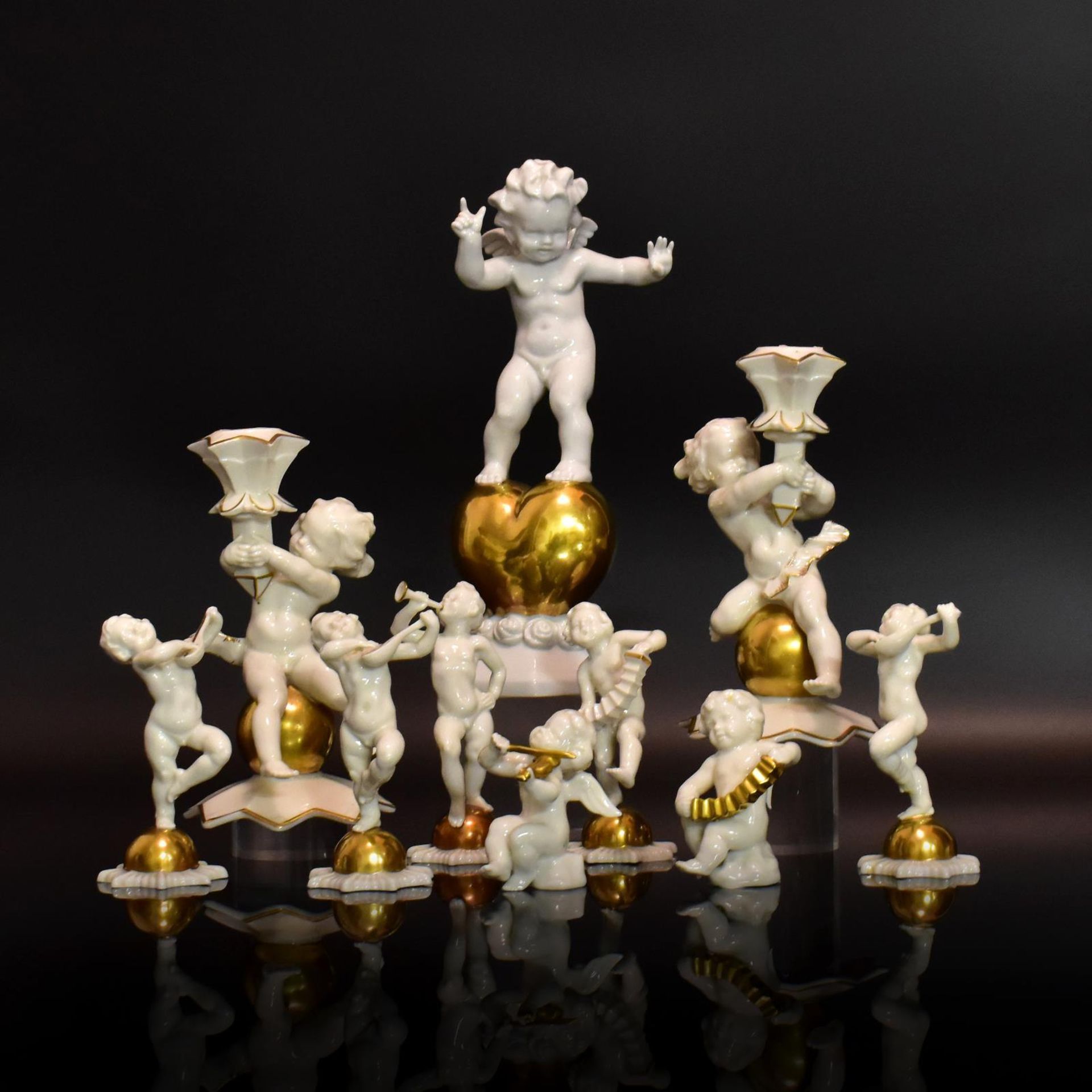 Zehn Putten. Hutschenreuther, nach Entwürfen Tutter und Werner bzw. Carl Scheidig, Gräfenthal |...