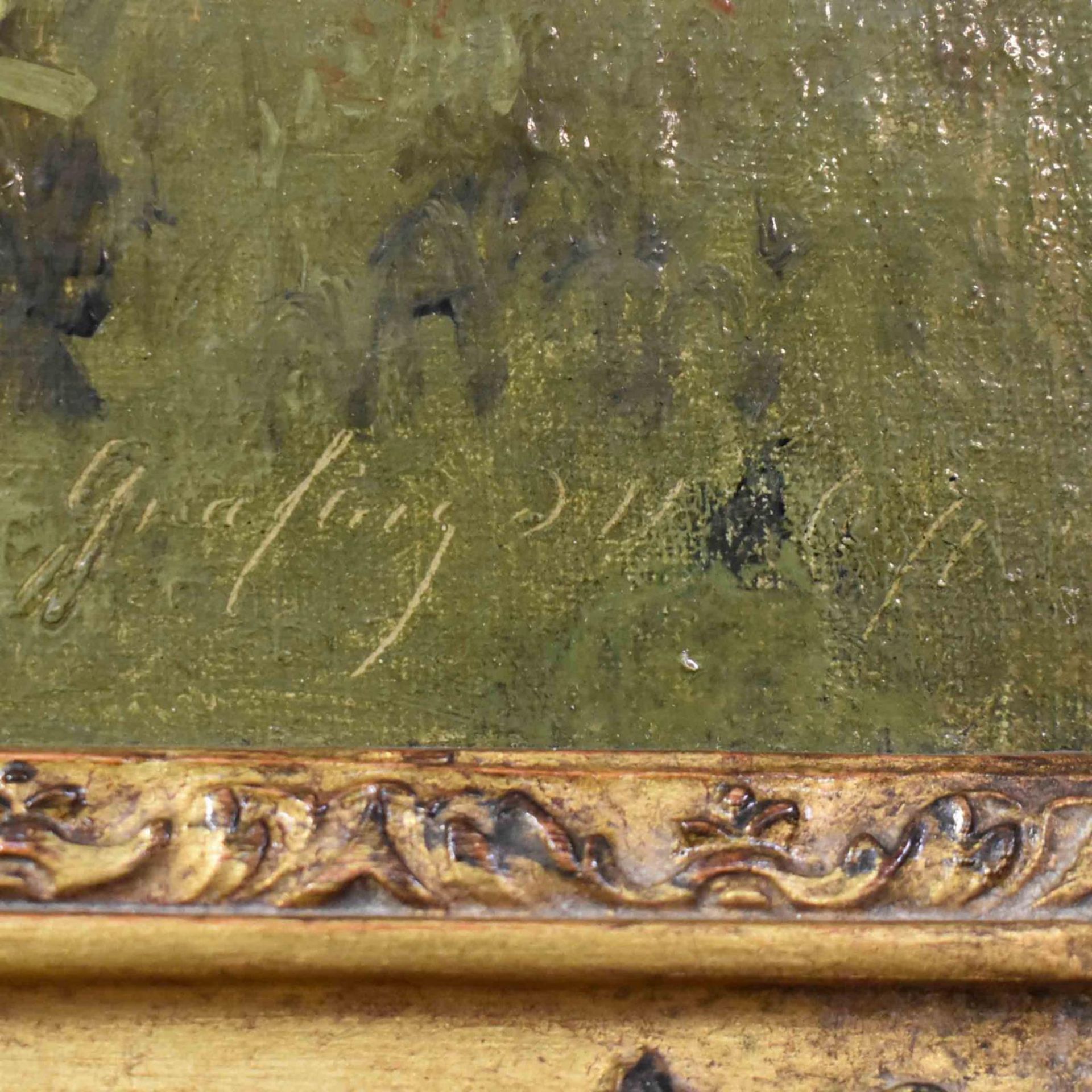 RASCH, HEINRICH. Wasserwehr mit Mühle. Öl/Papier/Karton. - Bild 4 aus 8