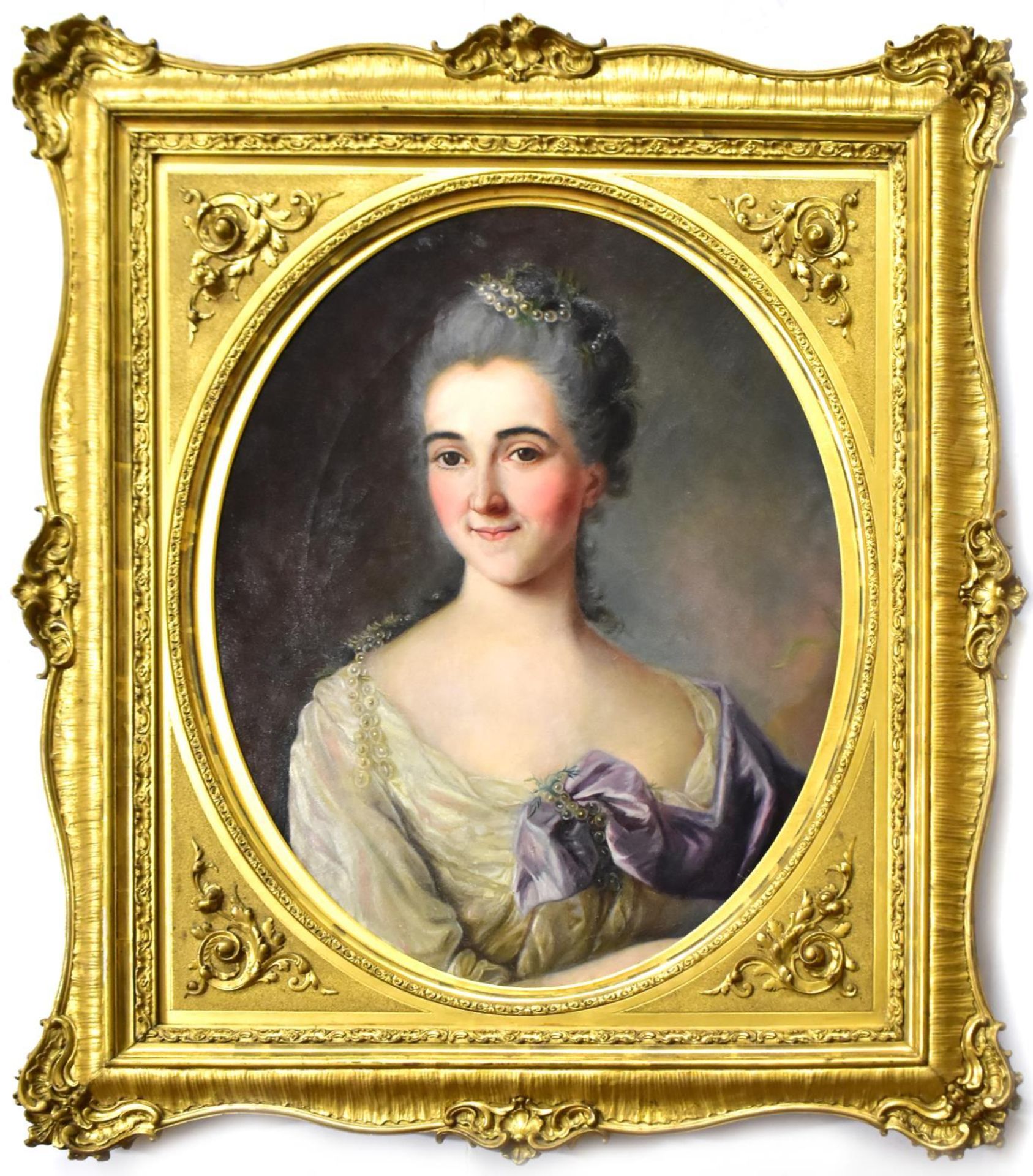 UNBEKANNT. Damenporträt. Öl/Leinwand.