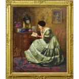 SCHUSTER, KARL MARIA. Lesende Dame. Öl/Leinwand.