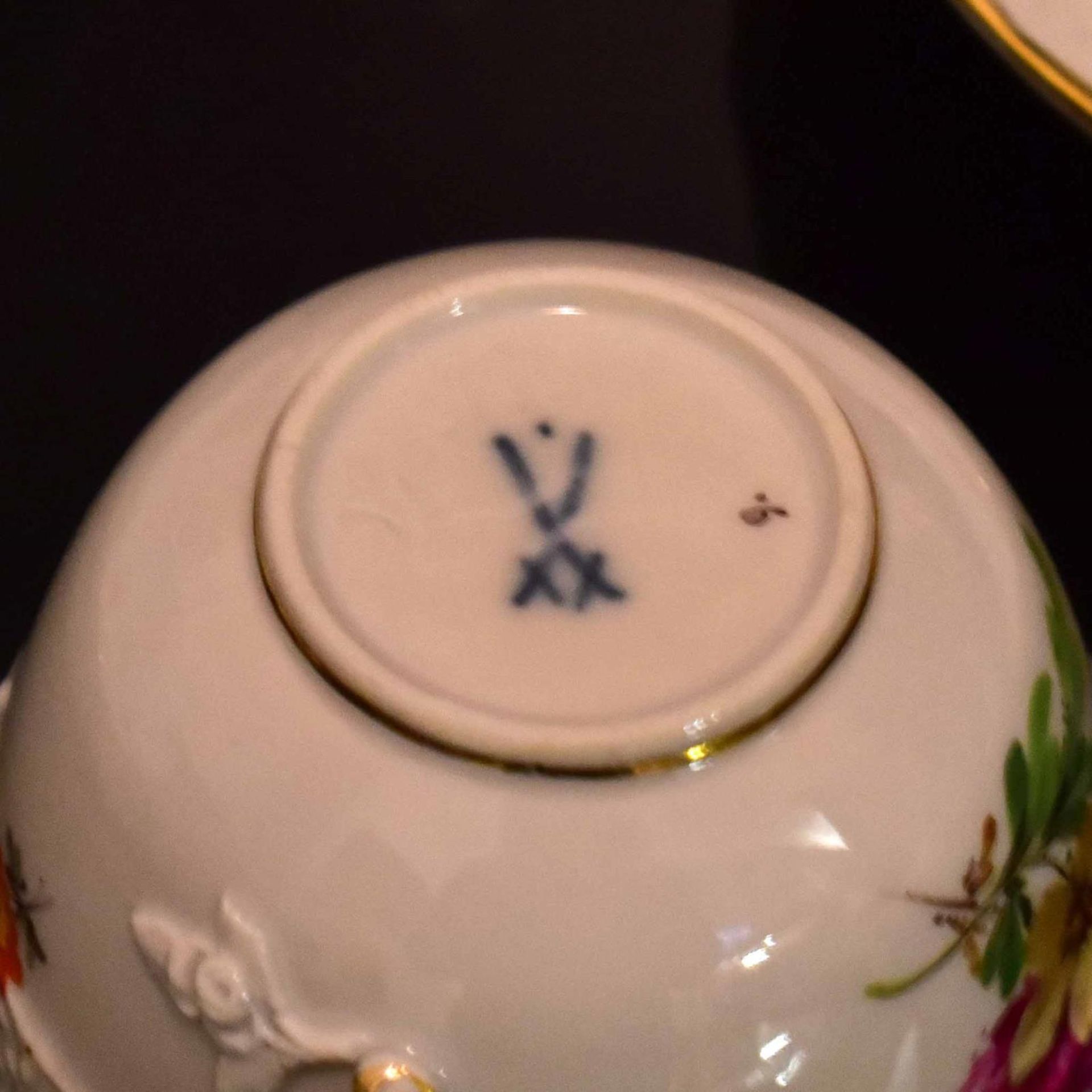 Konvolut, 14tlg. Meissen | Porzellan, Farb- und tlw. Goldstaffagen. - Bild 2 aus 2