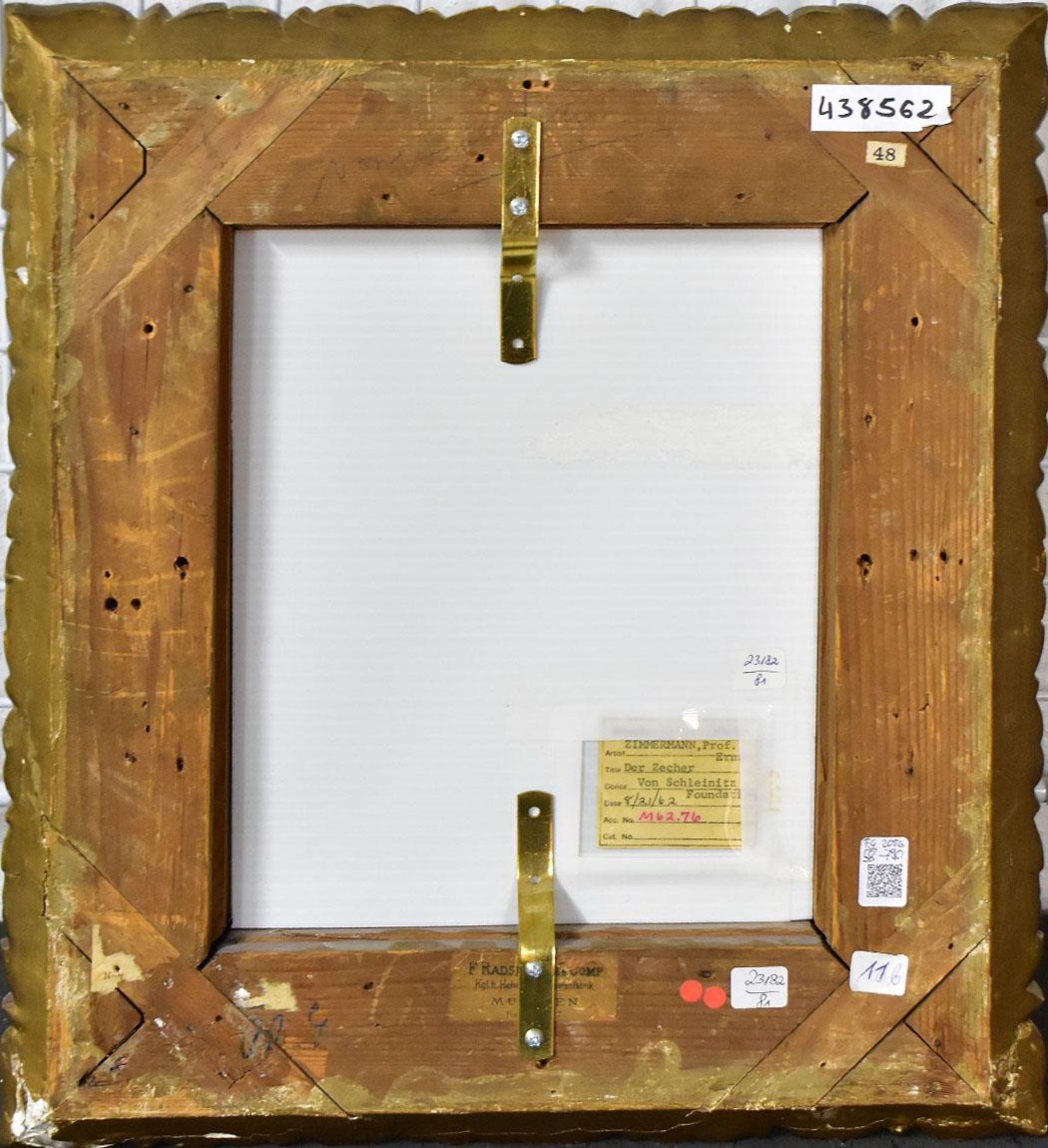 ZIMMERMANN, ERNST. Der Zecher. Öl/Holz. - Bild 3 aus 3