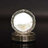 Satz von 20 kleinen Gläseruntersetzern. Bremen-Hemelingen, 20. Jh., Wilkens & Söhne | Silber.