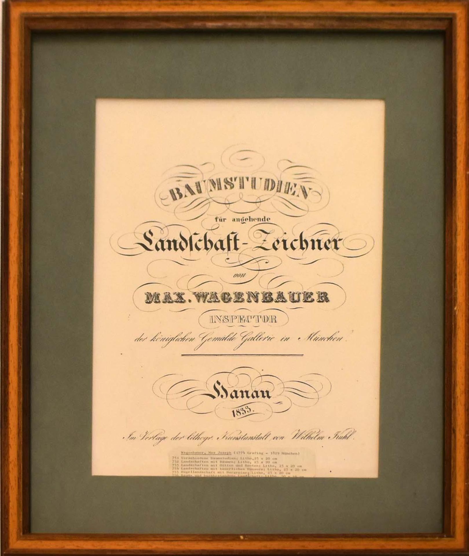 WAGENBAUER, MAX JOSEPH (WOHL). Baumstudien. Sieben Lithographien. - Bild 5 aus 14