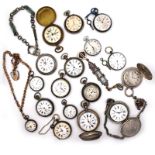 Konvolut Taschenuhren, 17tlg. Gehäuse Metall bzw. Silber.