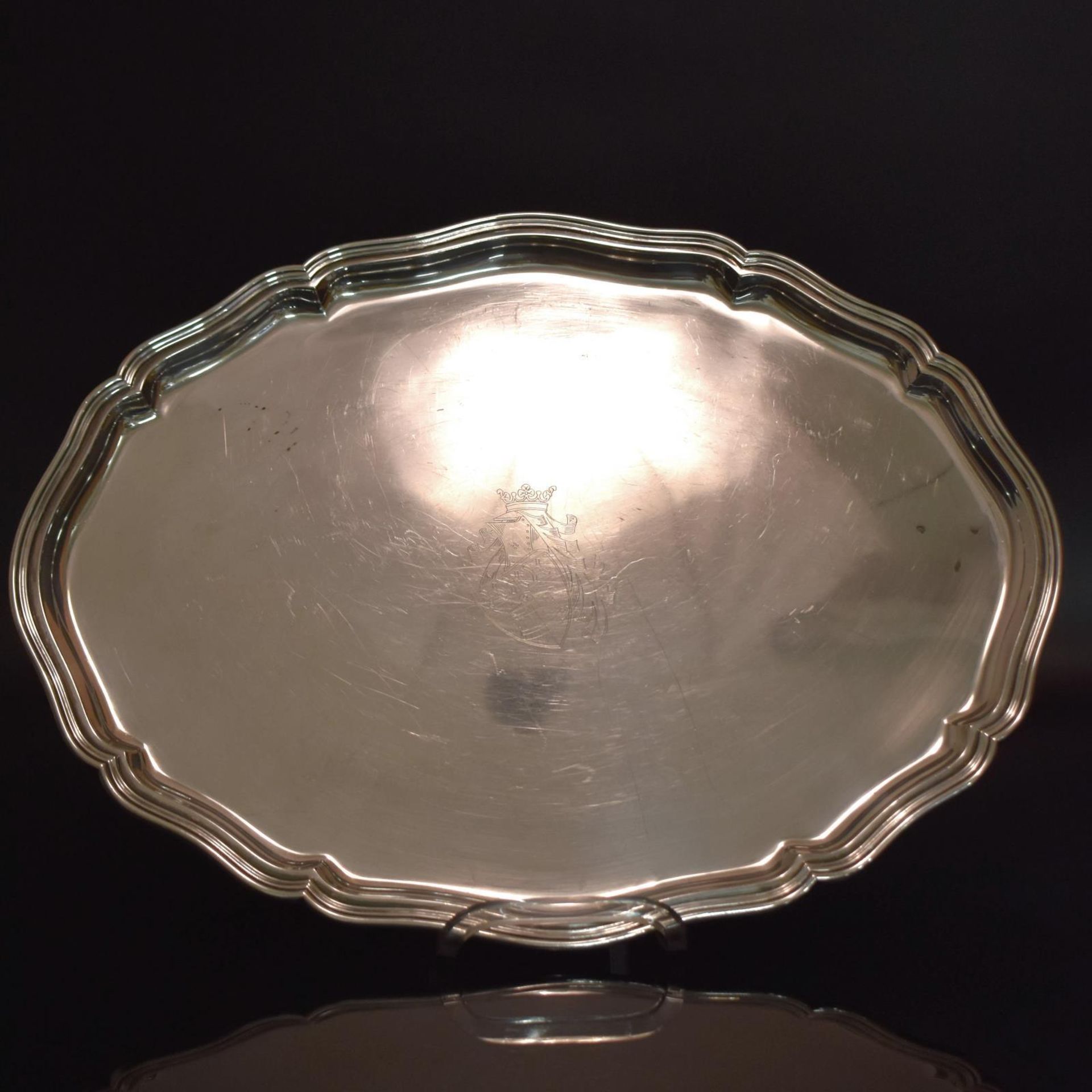 Ovales Tablett. Heilbronn, 20. Jh., Bruckmann & Söhne | Silber.