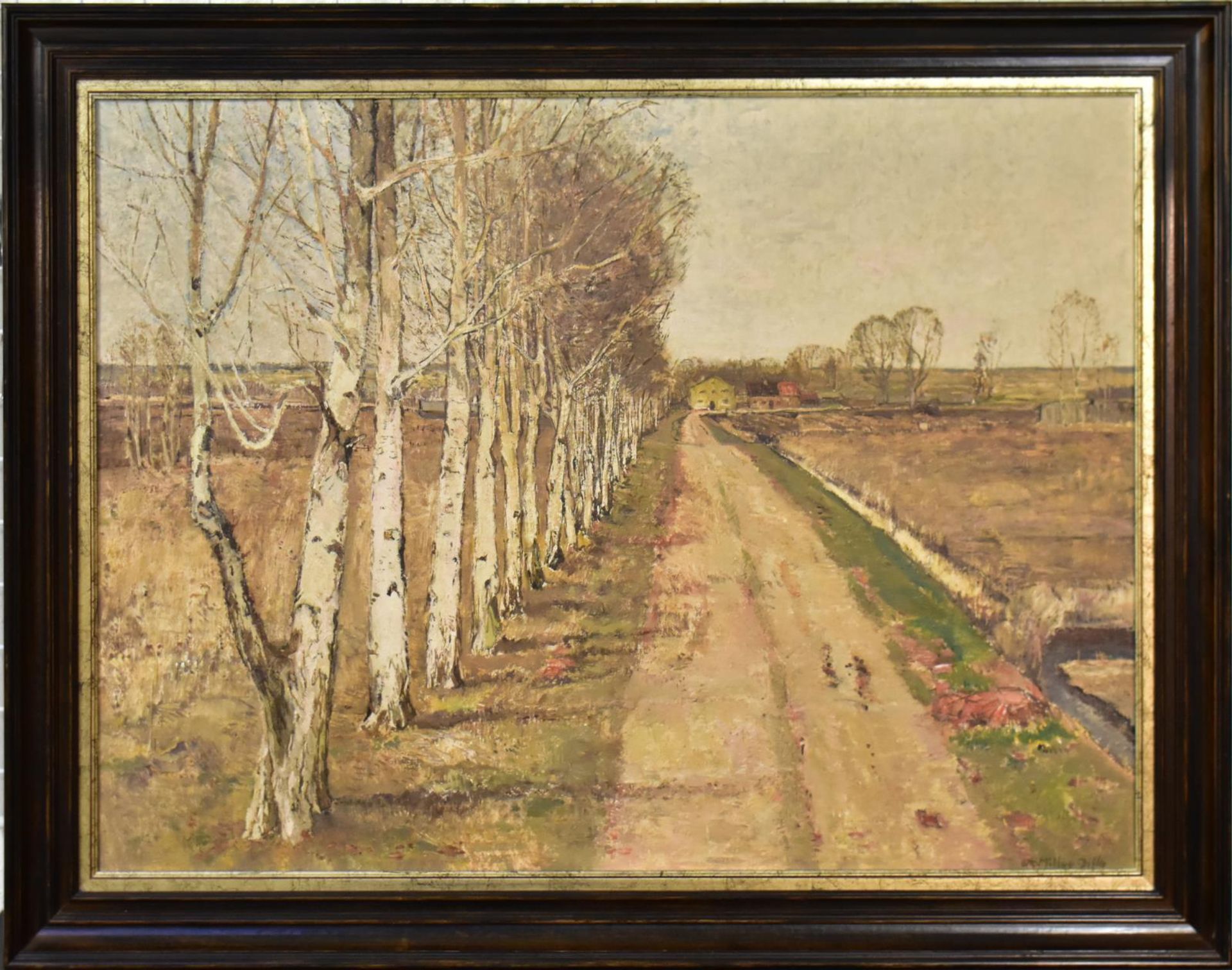 MILLER-DIFLO, OTTO. Birkenweg. Öl/Leinwand.