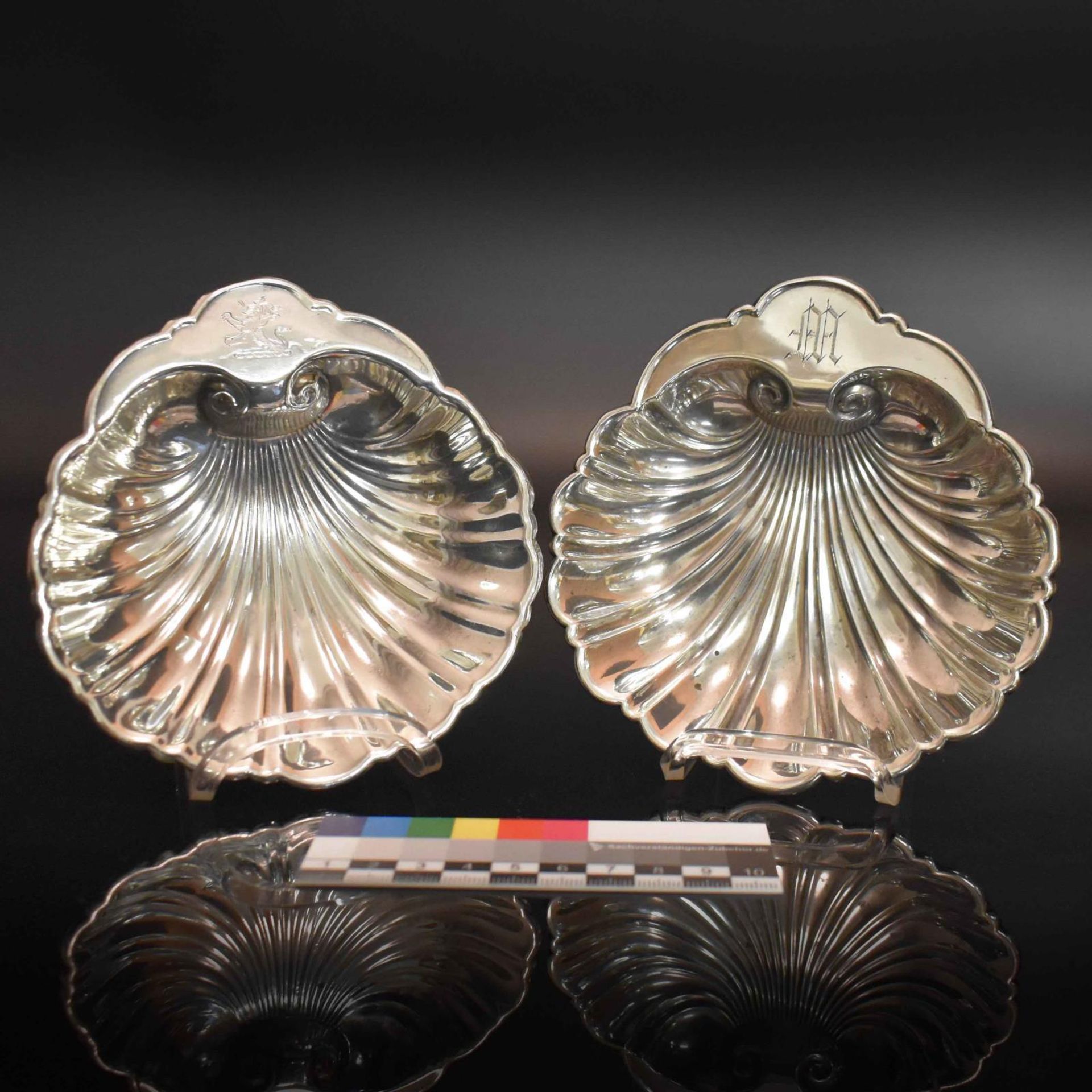 Zwei kleine Muschelschalen. U.a. Rhode Island, Providence, 20. Jh., Gorham | Silber. - Bild 4 aus 5