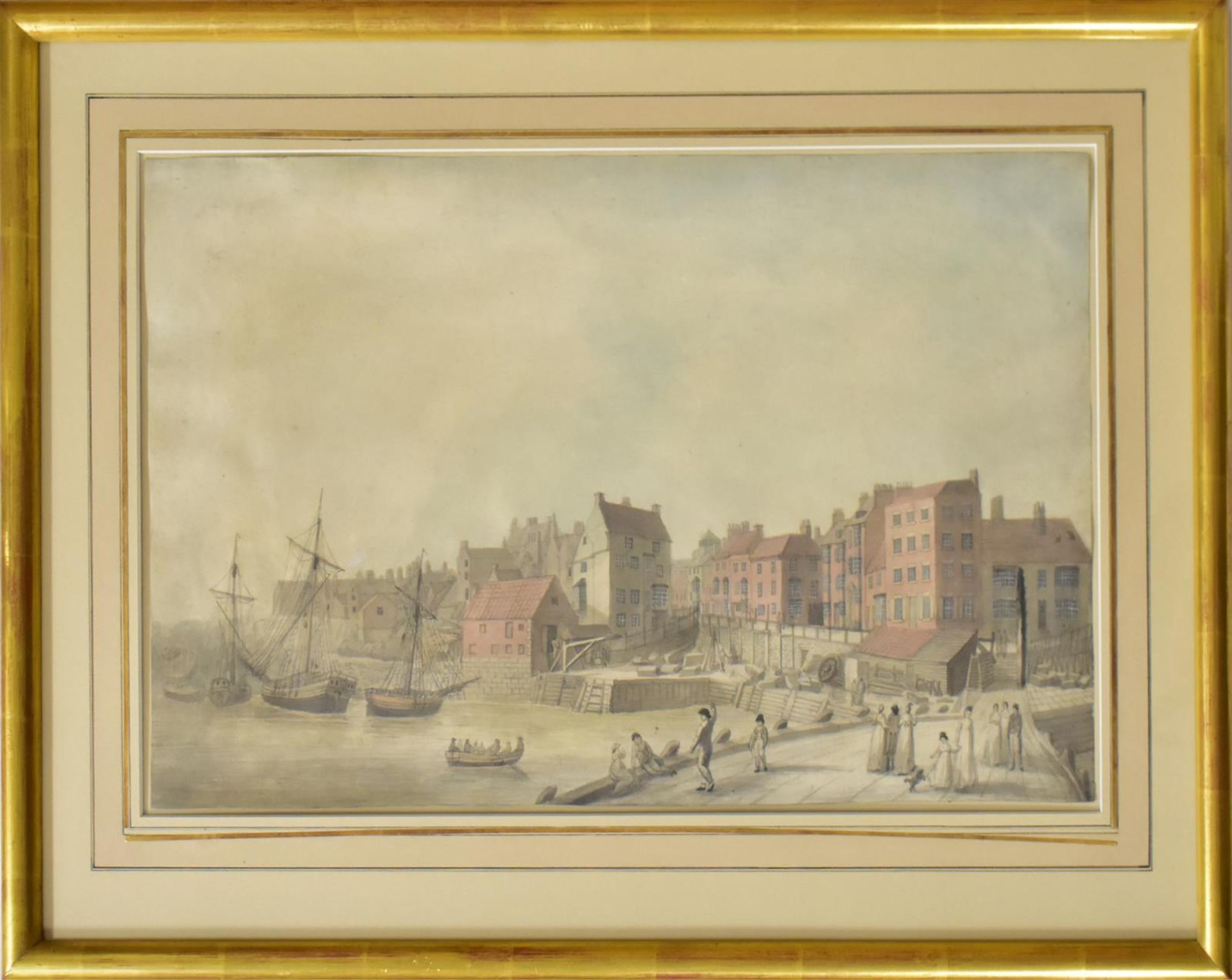 UNBEKANNT. Ein Paar Hafenansichten. Ein Paar Aquarelle. - Bild 2 aus 2