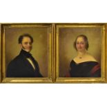 GRÜNLER, EHREGOTT. Herren- und Damenporträt. Ein Paar Gemälde: Öl/Leinwand.
