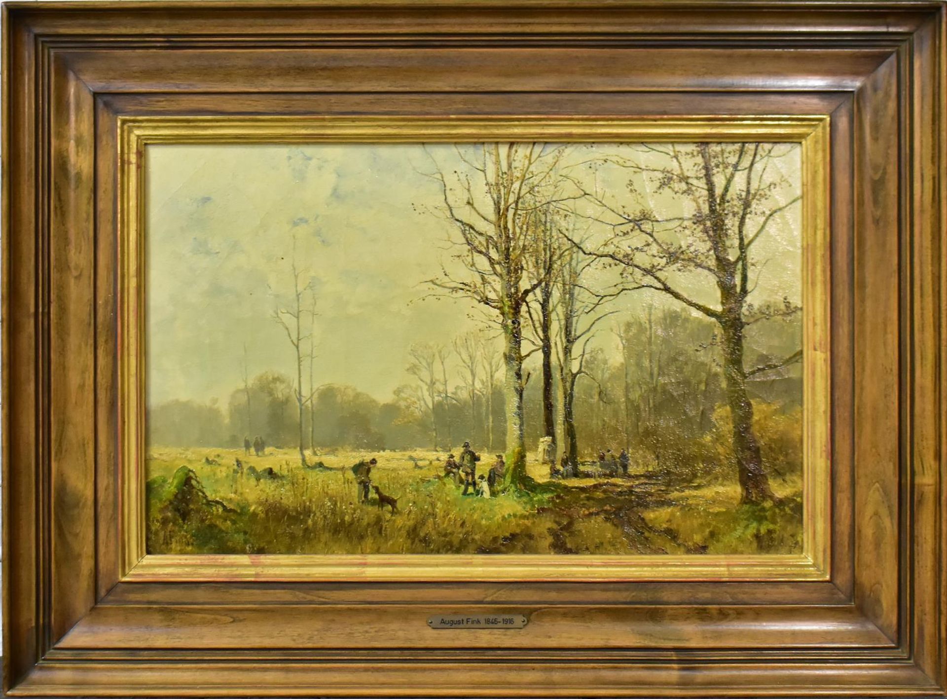 FINK, A.. Jagd im Spätherbst. Öl/Leinwand.