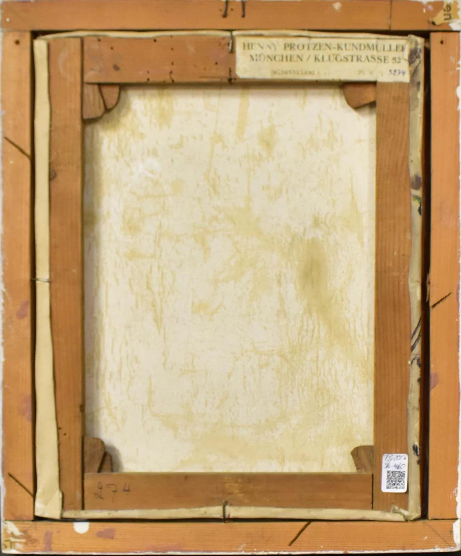 PROTZEN-KUNDMÜLLER, HENNY. Selbstbildnis mit Schleier. Öl/Leinwand. - Bild 3 aus 3