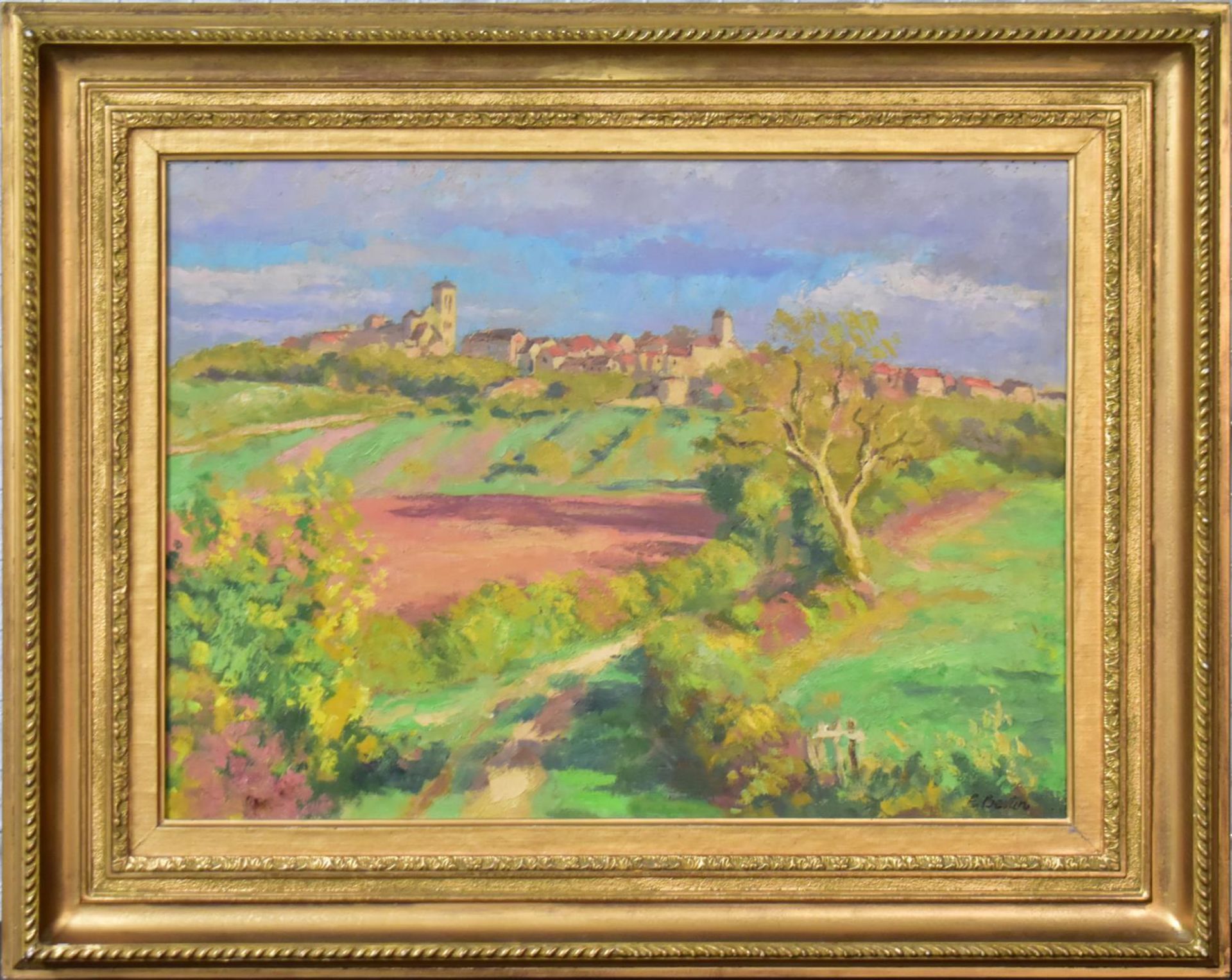 BERTIN, EMIL (WOHL). Stadt in der Provence. Öl/Leinwand.